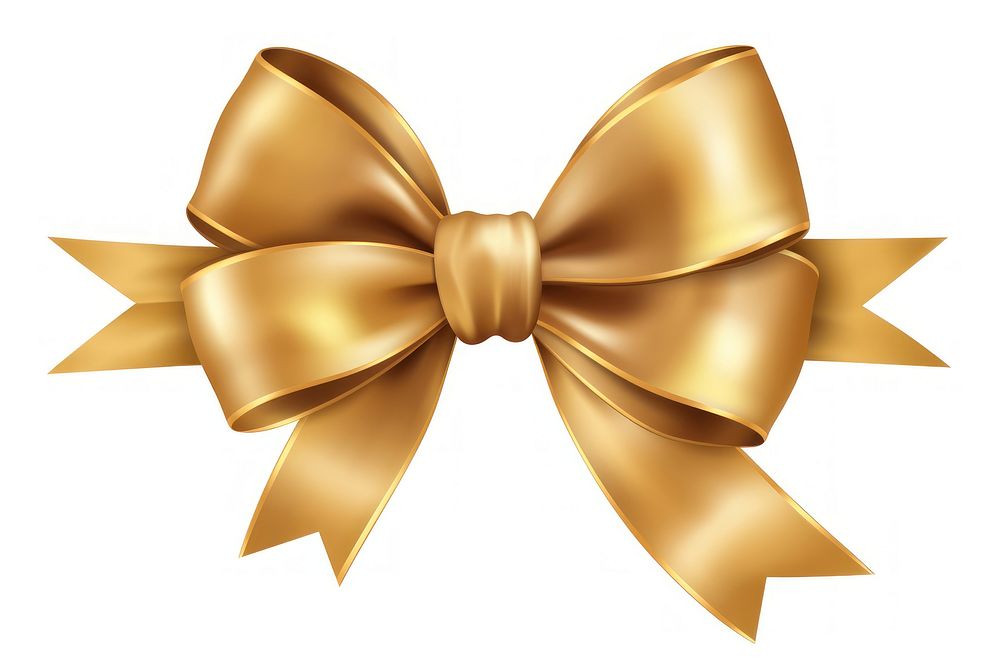 Gold gift bow ribbon celebration accessories decoration. 