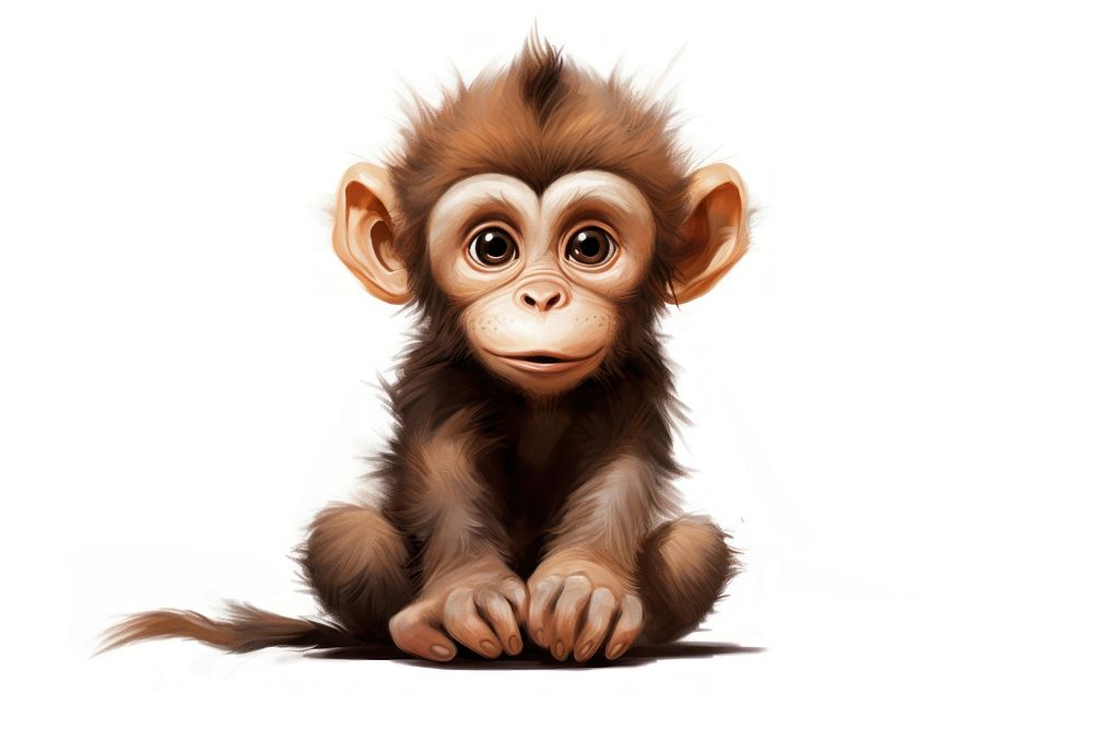 Monkey wildlife cartoon mammal. AI generated Image by rawpixel.