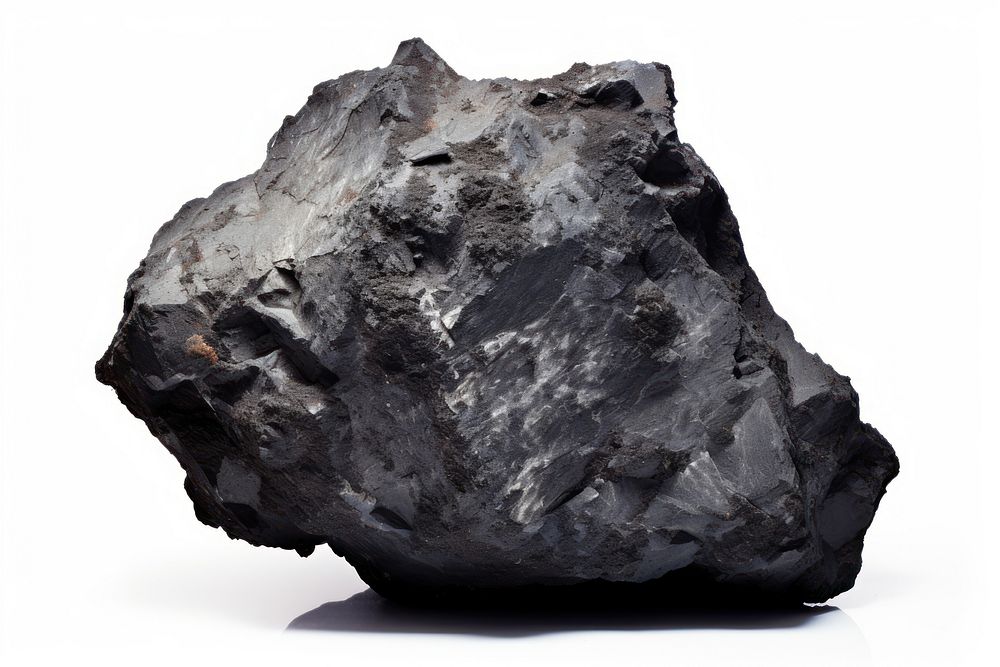 Meteorite mineral rock white background. AI generated Image by rawpixel.