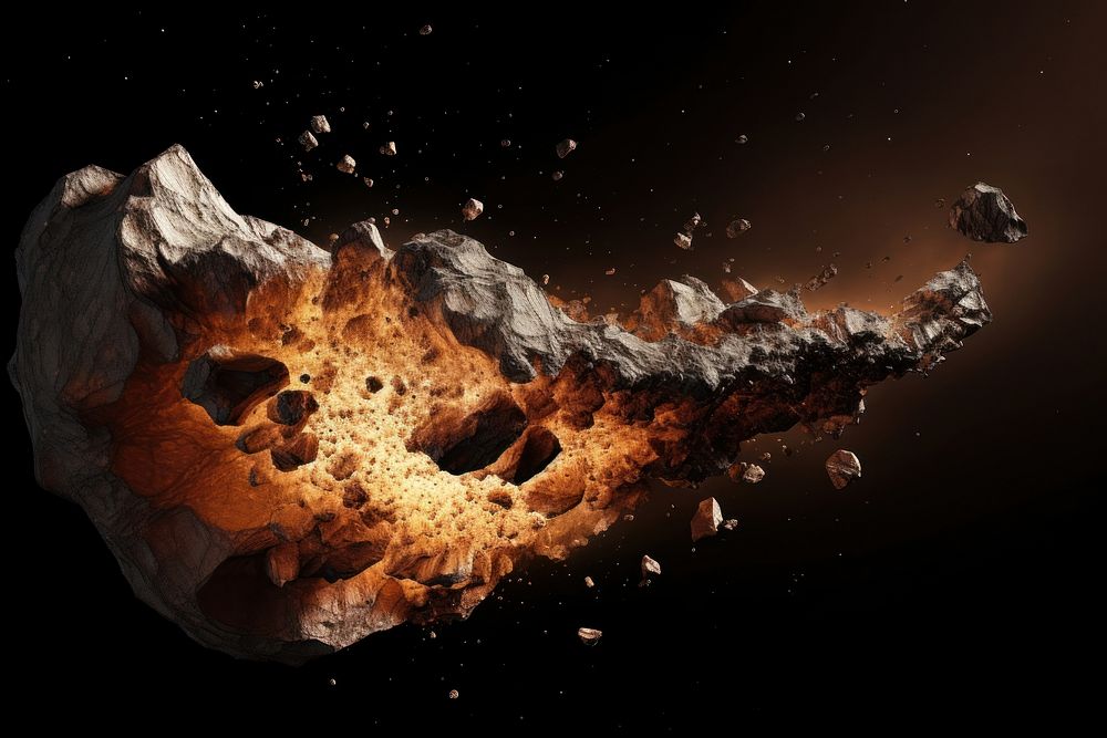 Meteorite rock accessories exploding. AI generated Image by rawpixel.