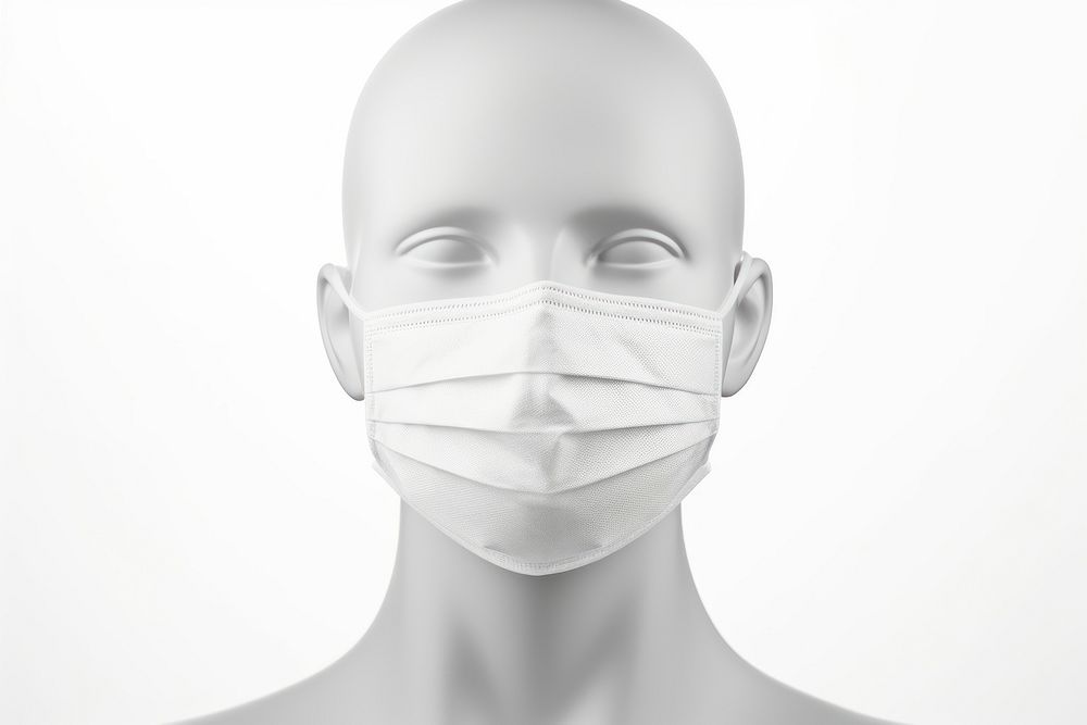 Covid19 mask portrait white. AI generated Image by rawpixel.