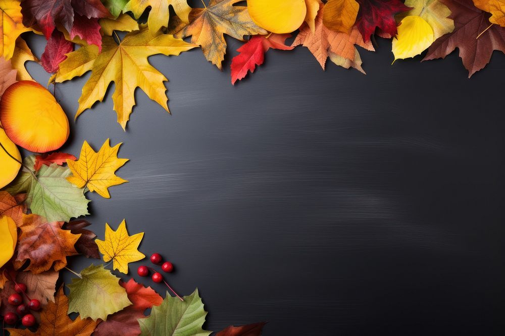 Frame Of Autumn autumn leaves plant. AI generated Image by rawpixel.