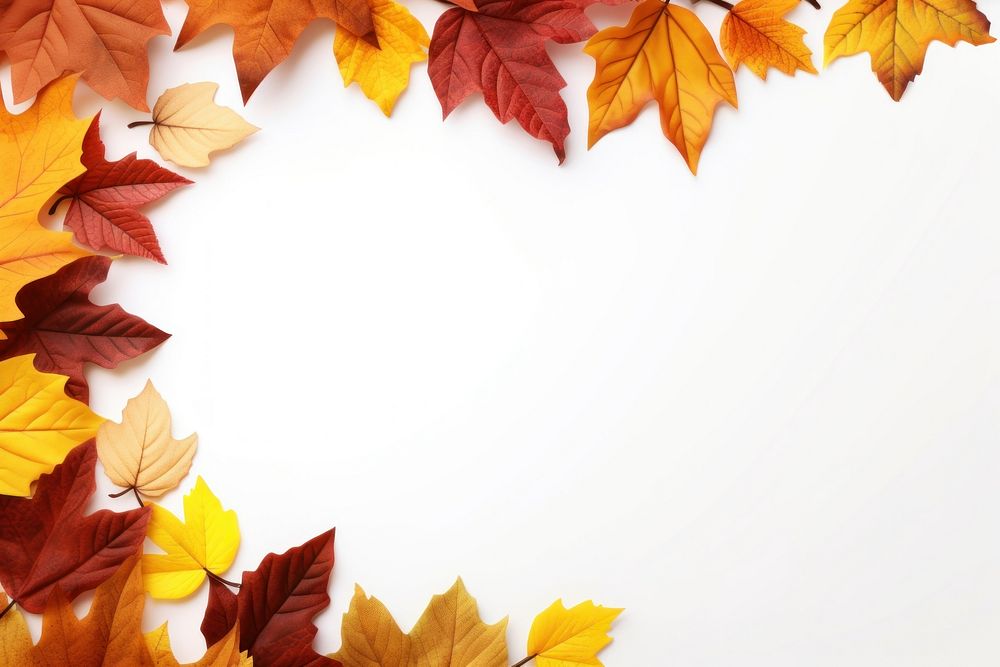 Frame Of Autumn Leaves backgrounds autumn leaves. AI generated Image by rawpixel.