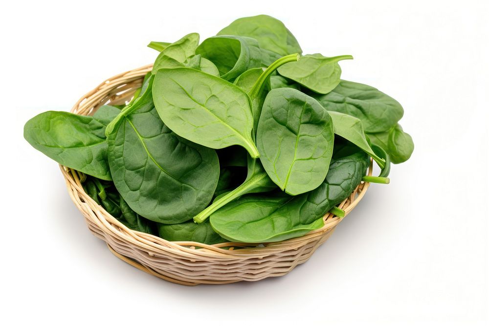 Spinach vegetable basket plant. AI generated Image by rawpixel.