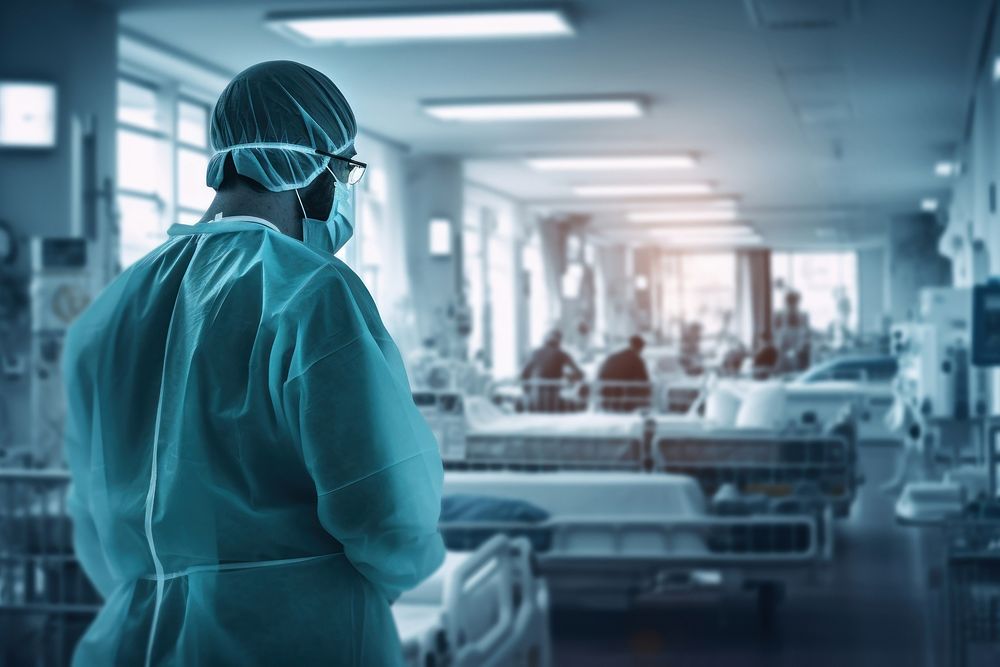 Covid19 hospital surgeon doctor. AI generated Image by rawpixel.