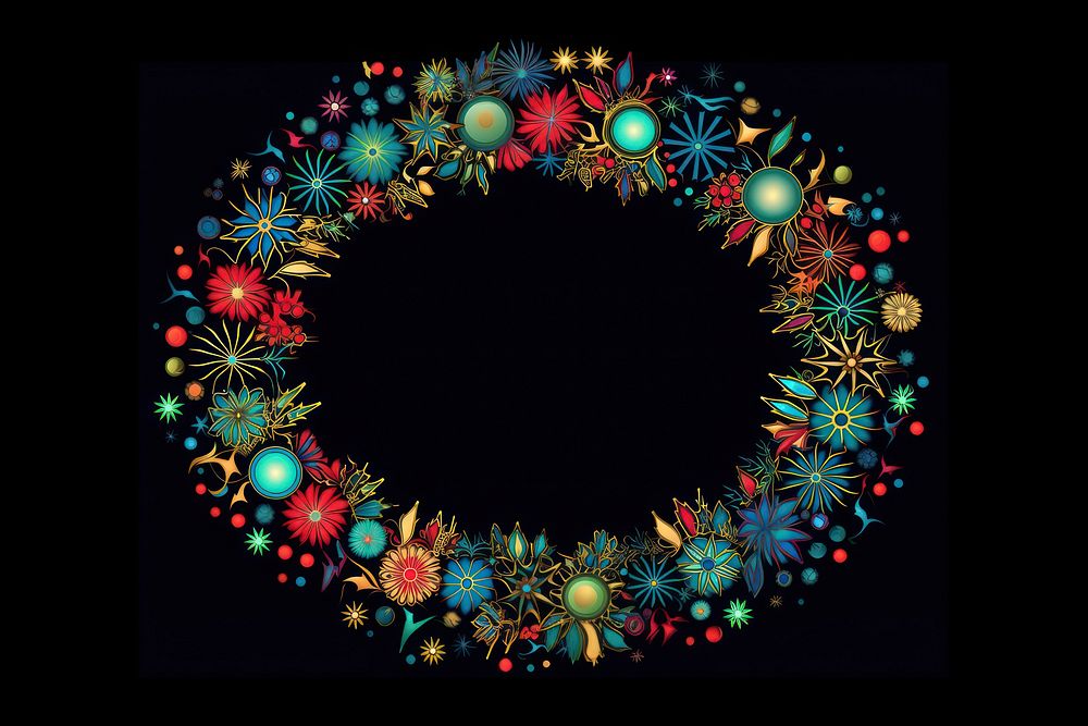 Colorful Christmas ornament on black background. AI generated image by rawpixel.
