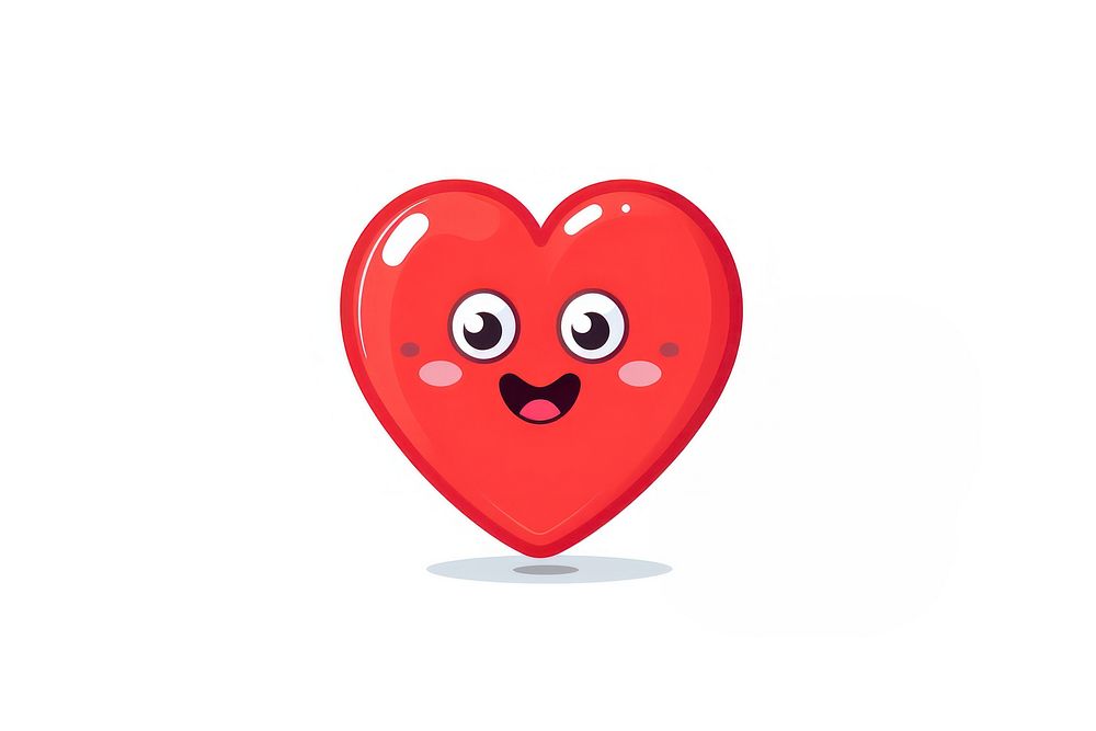 Heart white background anthropomorphic creativity. AI generated Image by rawpixel.