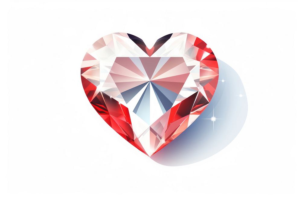 Heart jewelry diamond white background. AI generated Image by rawpixel.
