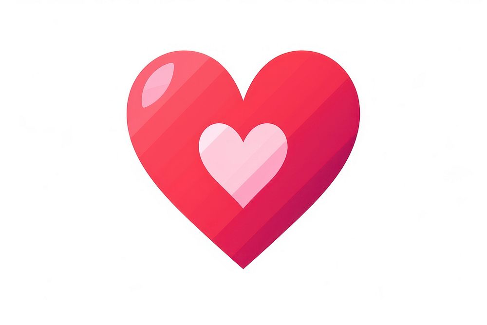 A cute heart symbol love white background. AI generated Image by rawpixel.