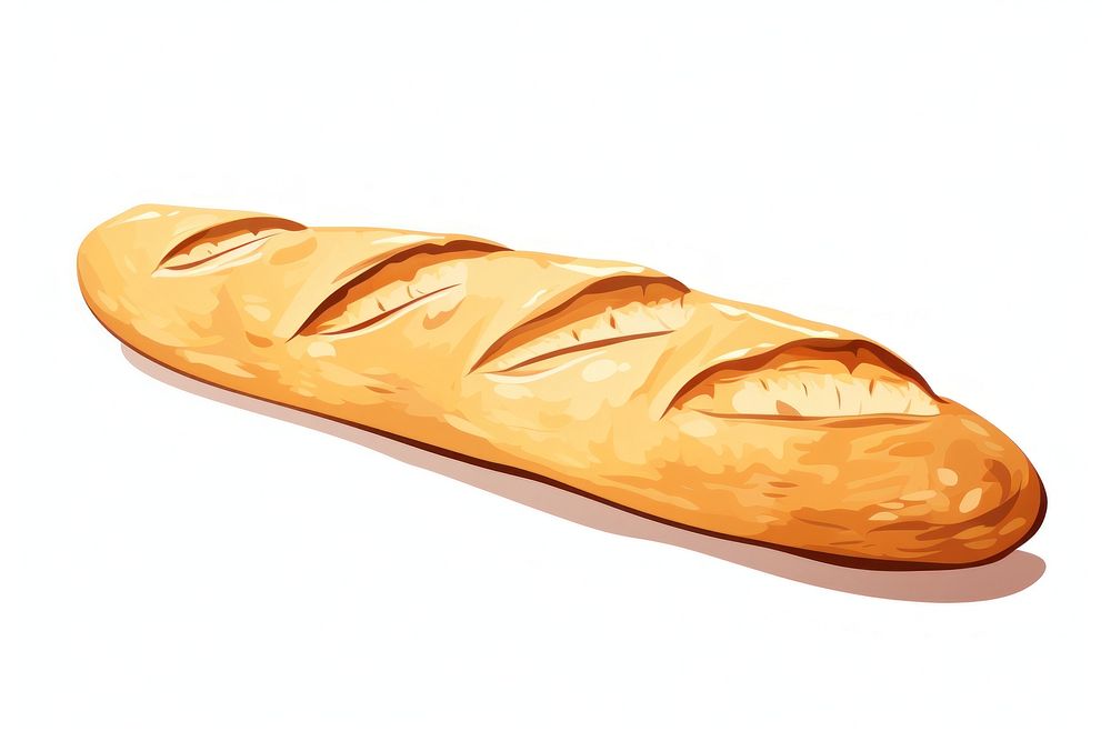 A french bread baguette food white background. AI generated Image by rawpixel.