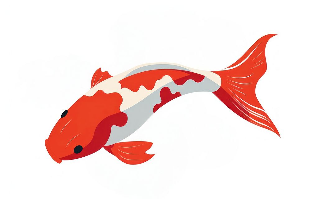 Koi fish animal white background underwater. AI generated Image by rawpixel.