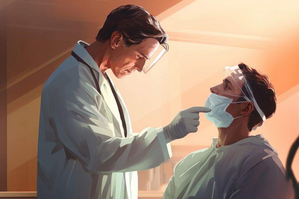 Covid19 hospital patient doctor. AI generated Image by rawpixel.