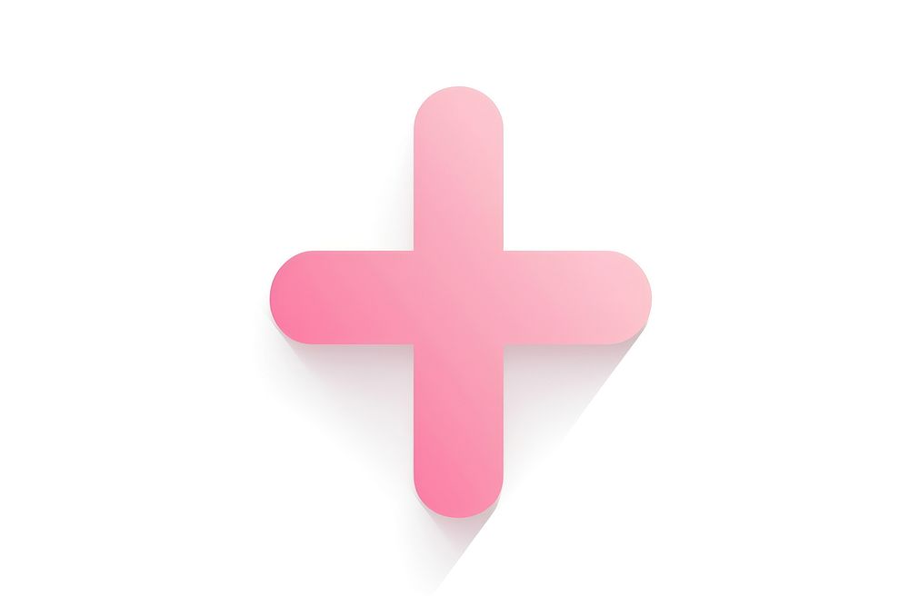 A plus symbol cross logo white background. AI generated Image by rawpixel.