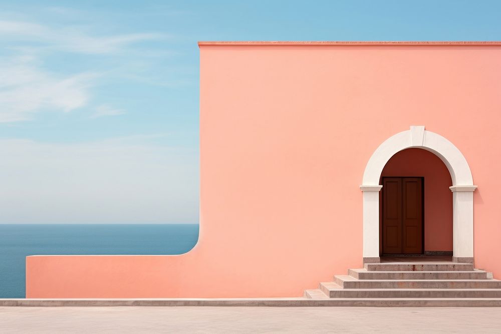 Historic mediterranean city architecture staircase building.