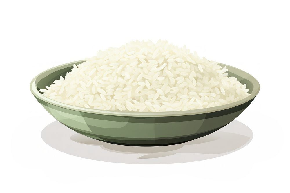 Rice food white background jasmine rice. AI generated Image by rawpixel.