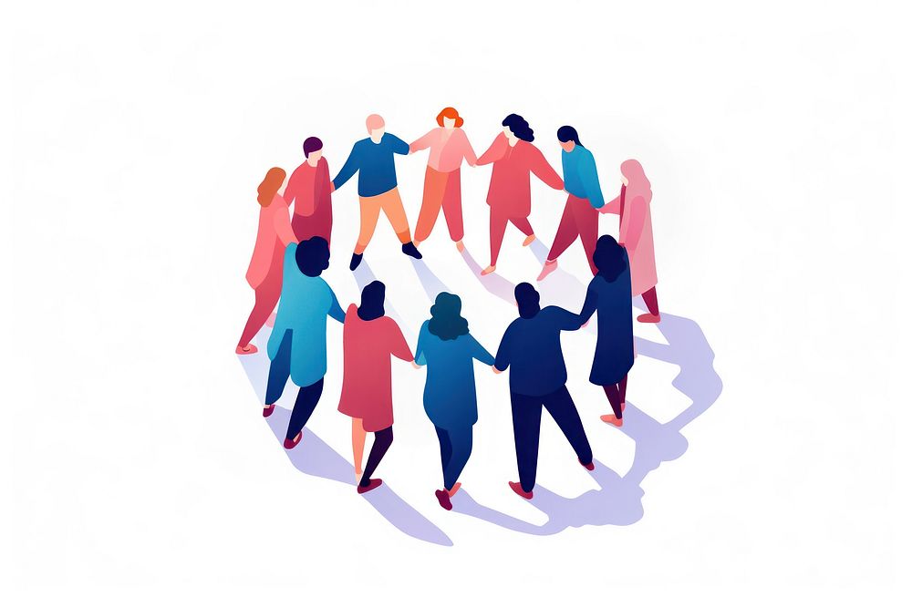 Circle people adult white background. AI generated Image by rawpixel.