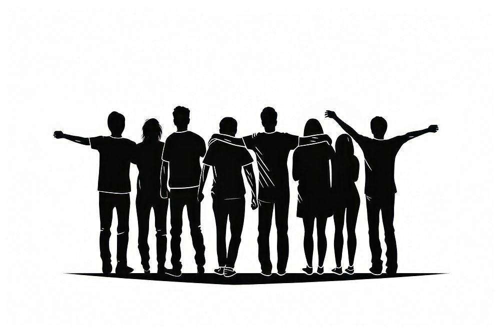 Silhouette teamwork people adult. AI generated Image by rawpixel.