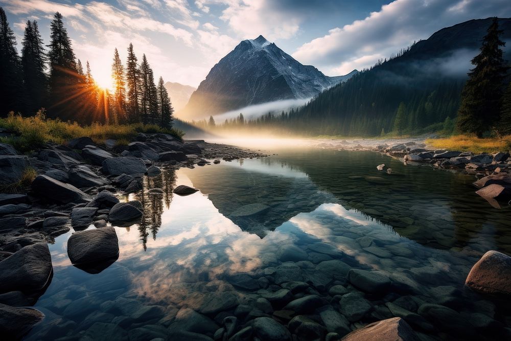 Mountain nature wilderness landscape. 