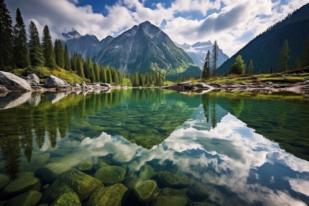 Mountain nature wilderness landscape. 