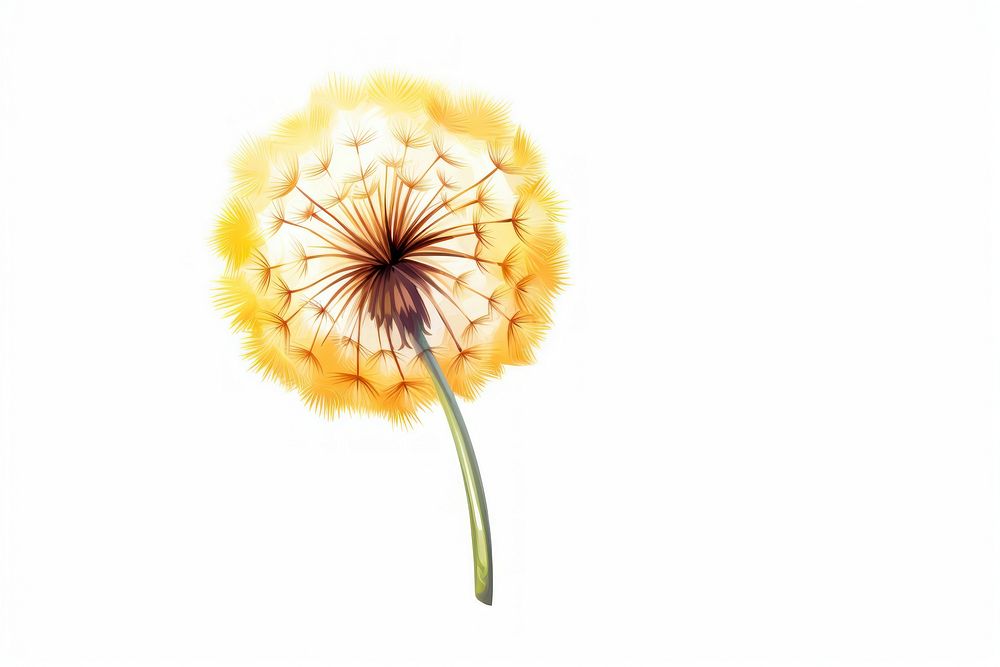 Dandelion flower plant white background. AI generated Image by rawpixel.