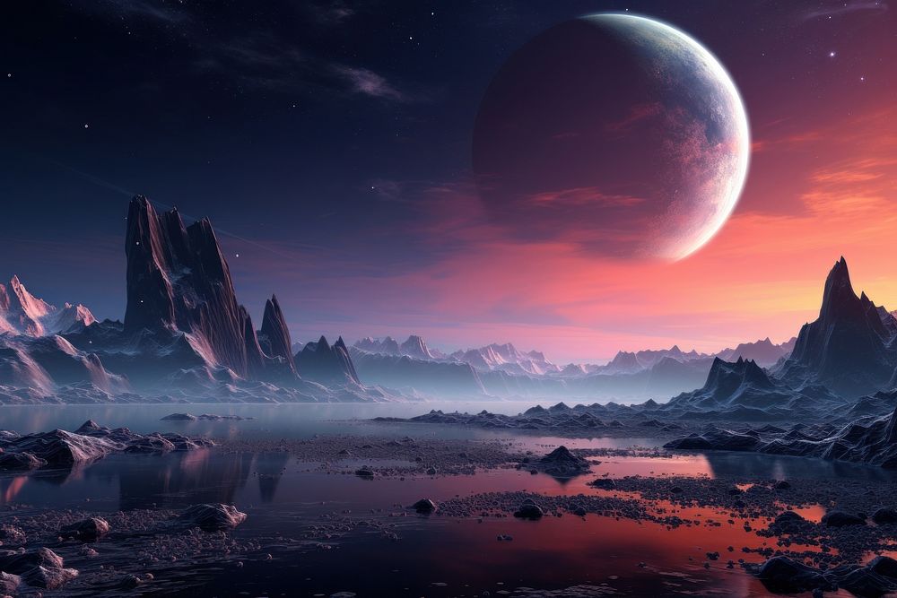 Horizon planet landscape astronomy outdoors. AI generated Image by rawpixel.