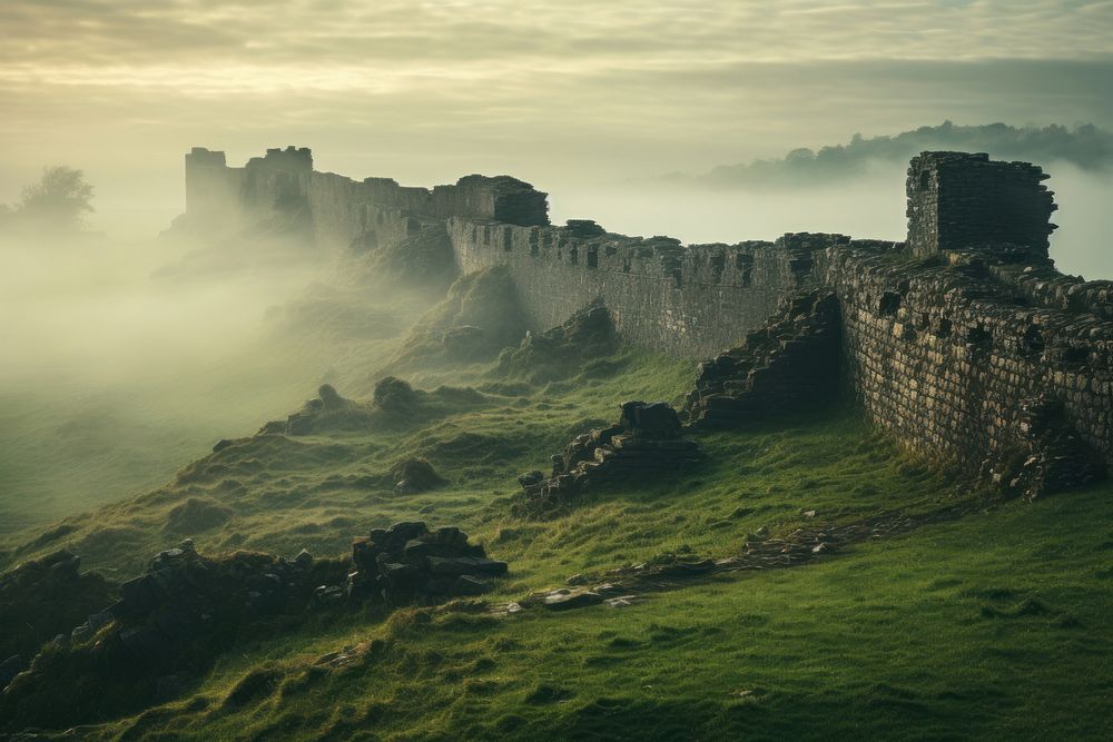 Mist Medieval architecture medieval outdoors. AI generated Image by rawpixel.