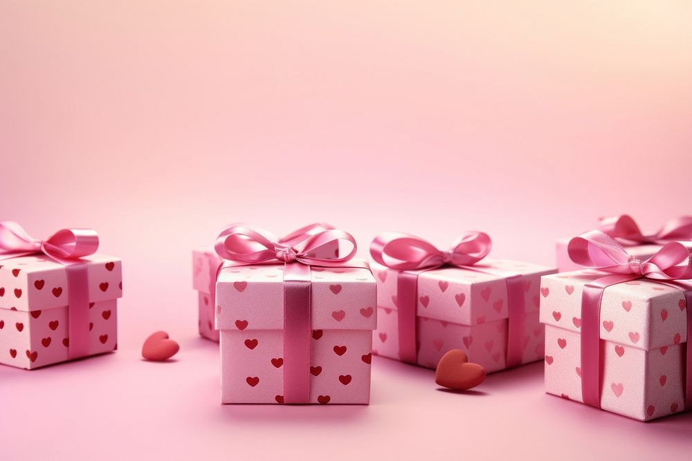 Valentine gift boxes pink celebration anniversary. AI generated Image by rawpixel.