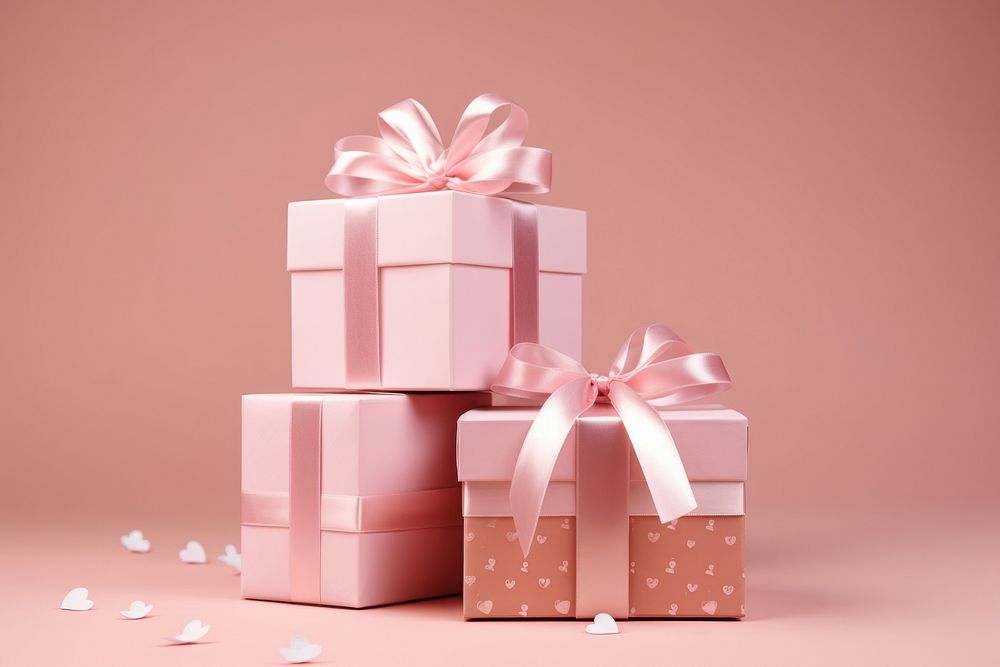 Valentine gift boxes pink celebration anniversary. AI generated Image by rawpixel.