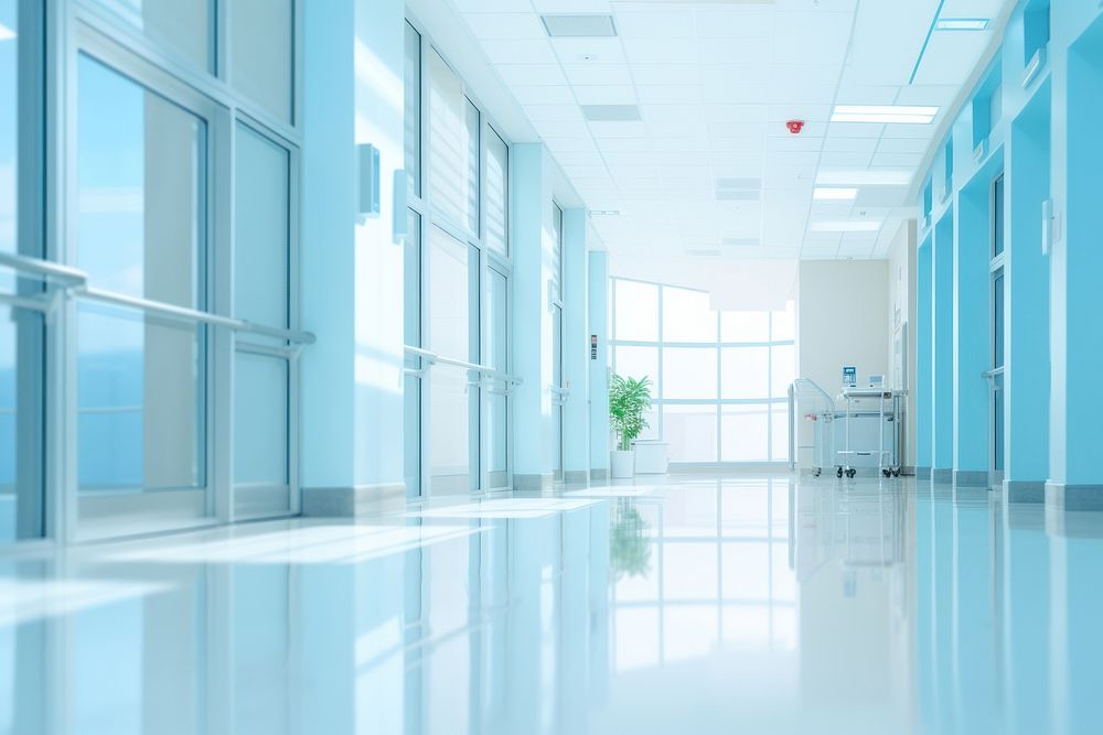 Hospital architecture corridor building. AI generated Image by rawpixel.