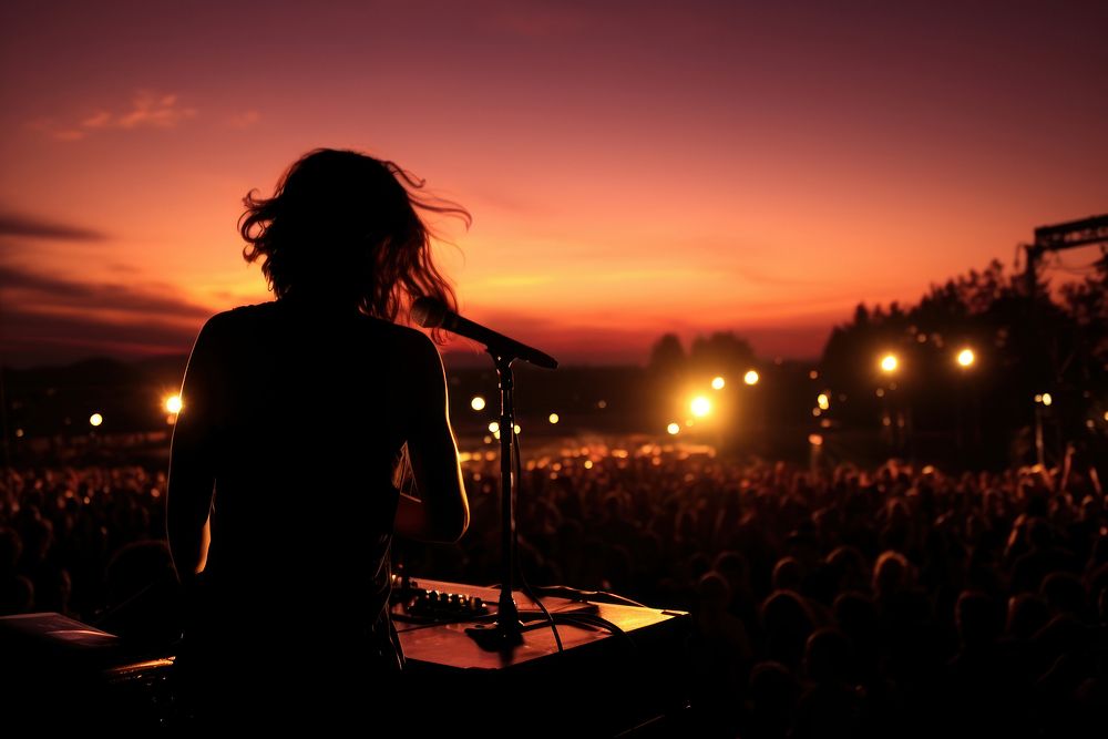Concert silhouette adult night. AI generated Image by rawpixel.