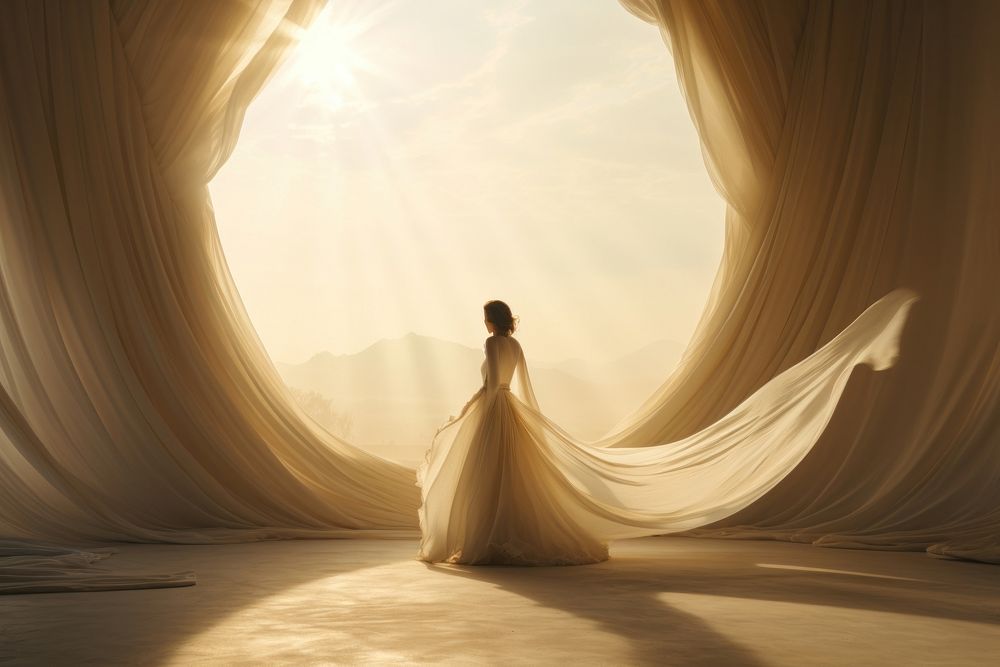 Goddess sunlight fashion wedding. AI generated Image by rawpixel.