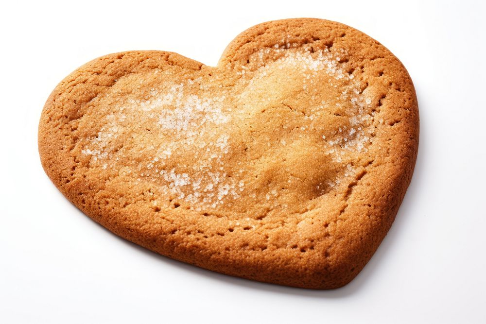 Jumbo love heart cookie biscuit food white background. AI generated Image by rawpixel.