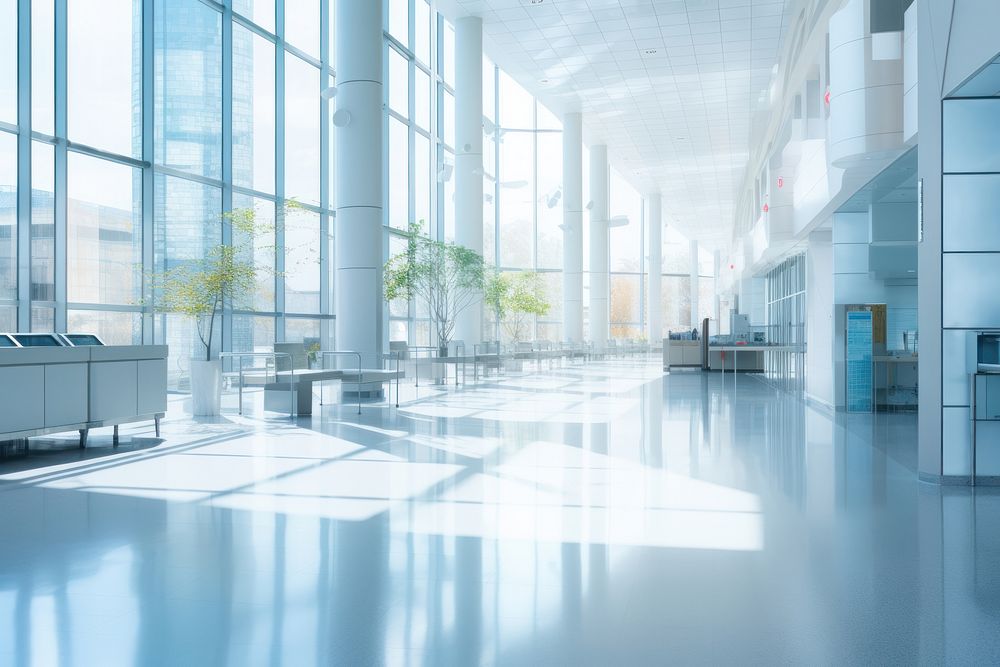 Hospital architecture corridor building. 