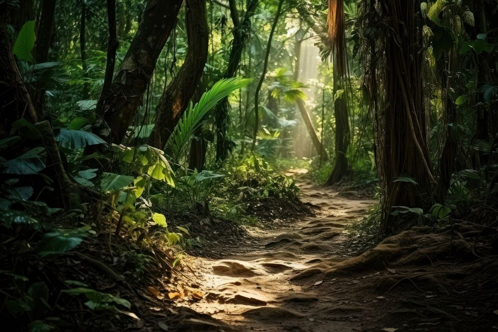 Jungle forest vegetation outdoors. AI generated Image by rawpixel.