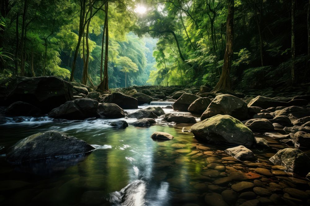 Jungle vegetation landscape outdoors. 