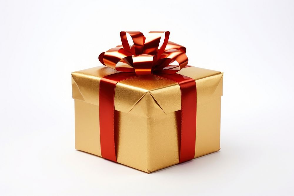 Gift ribbon gold box. AI generated Image by rawpixel.
