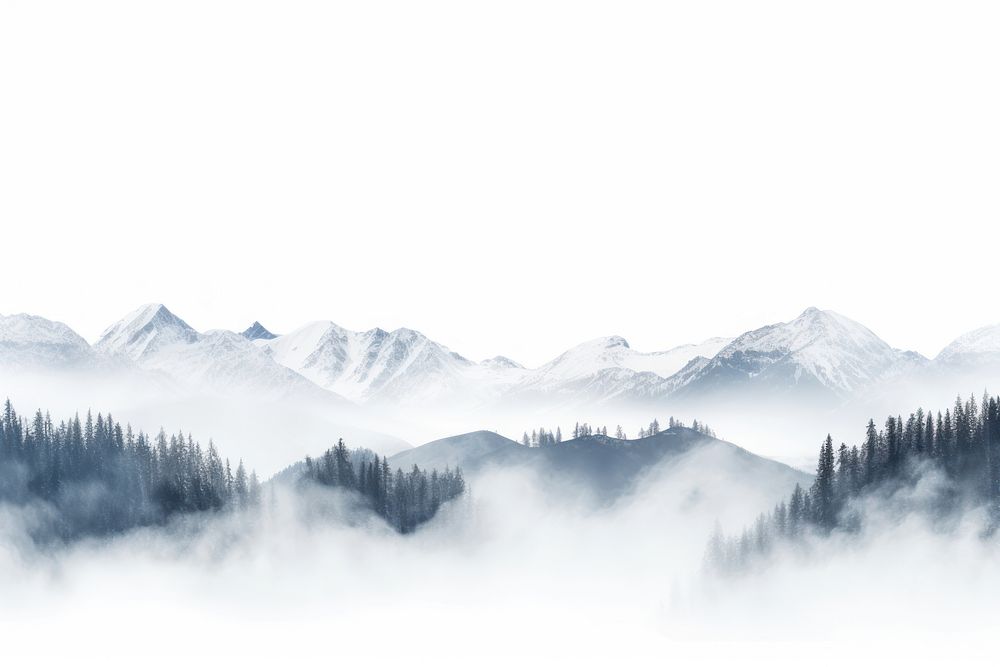 A mountain scenery landscape nature snow. AI generated Image by rawpixel.