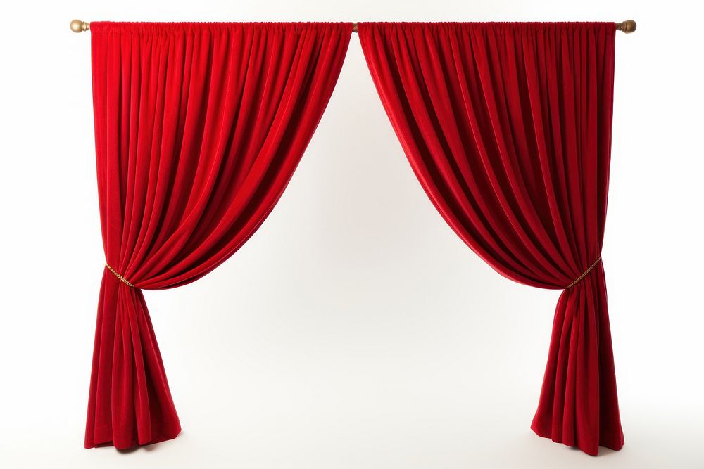 A red curtain white background furniture elegance. AI generated Image by rawpixel.