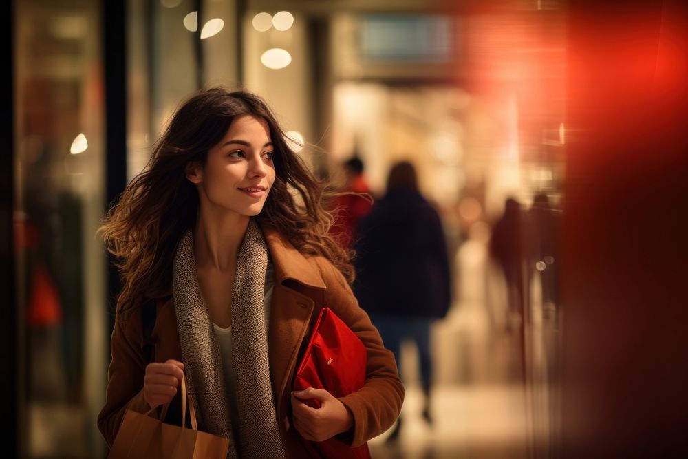 Shopping portrait female adult. AI generated Image by rawpixel.