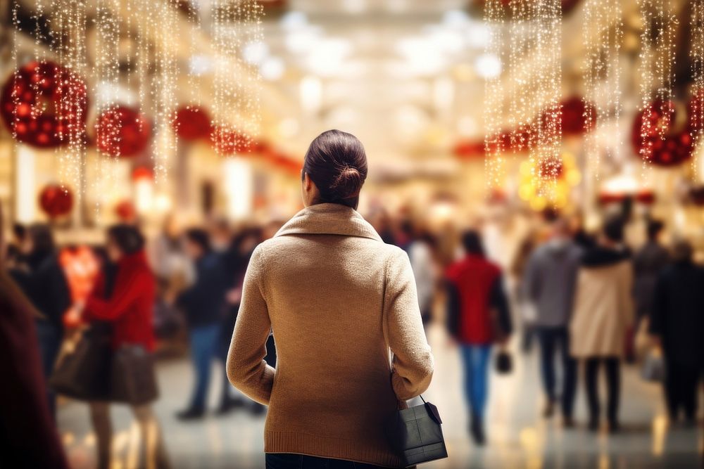Defocused shopping walking adult. AI generated Image by rawpixel.