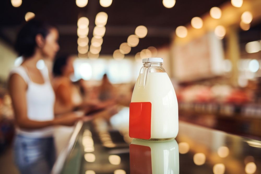 Milk bottle female drink. AI generated Image by rawpixel.