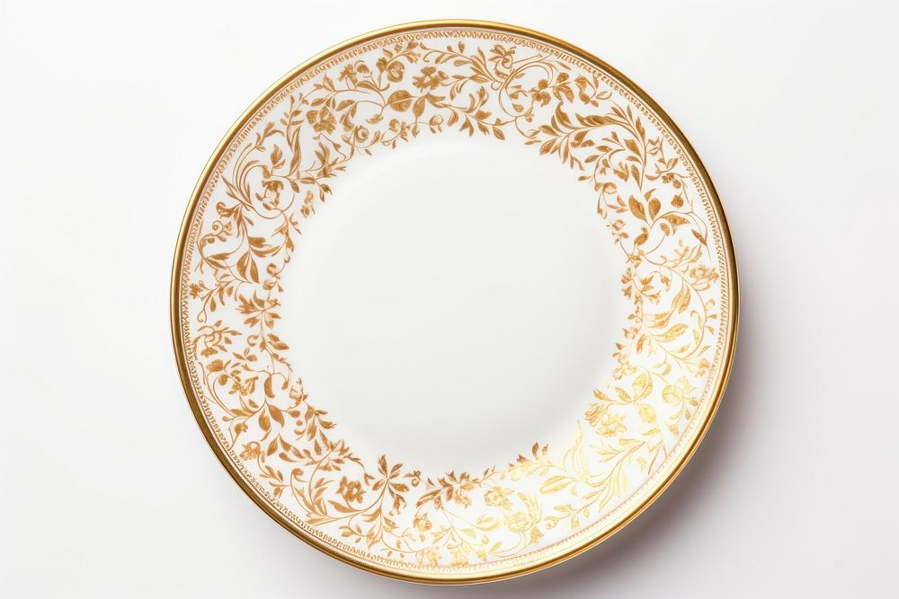 A white dinner plate decoration porcelain platter. AI generated Image by rawpixel.