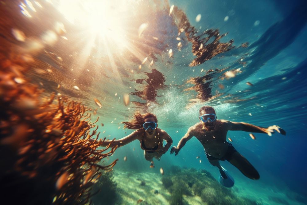 Sea underwater recreation adventure. AI generated Image by rawpixel.