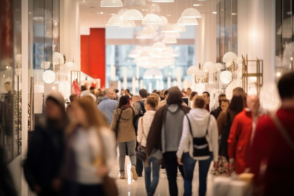 Shopping walking people store. 