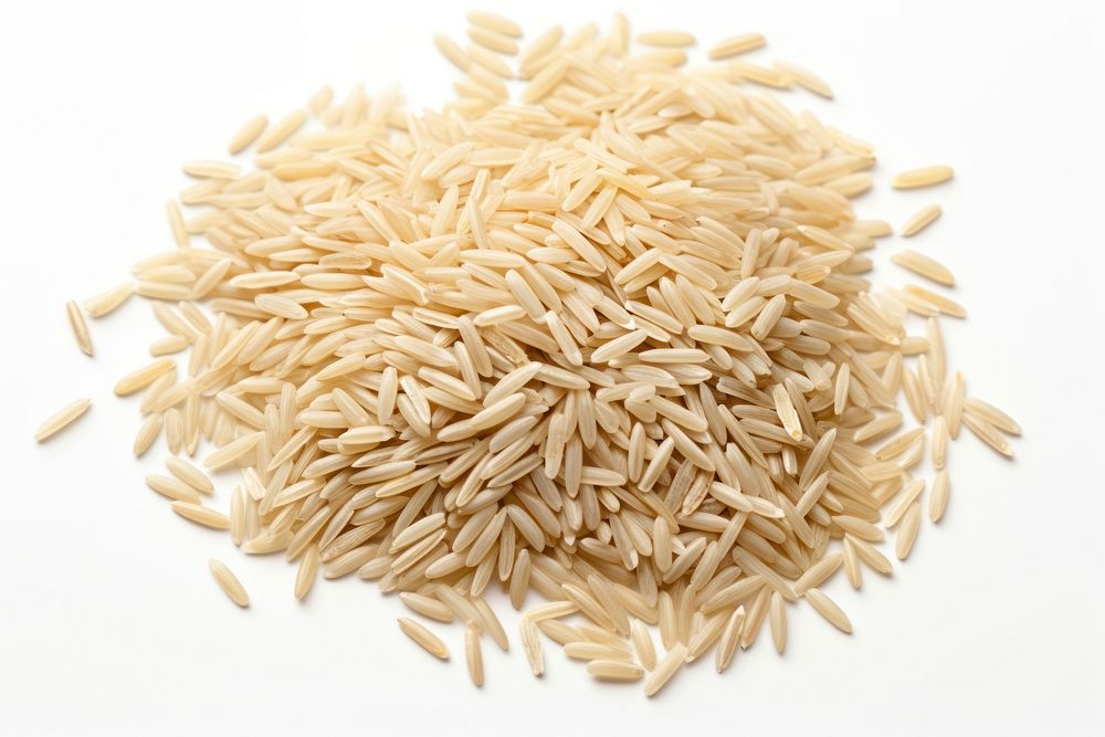 Rice grain food white background ingredient. AI generated Image by rawpixel.