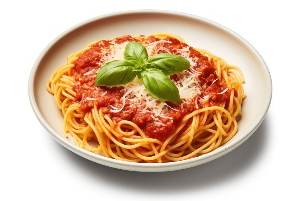Spaghetti pasta food tomato. AI generated Image by rawpixel.