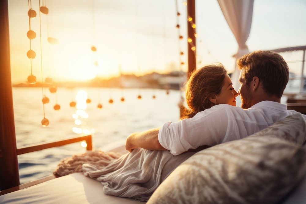 Vacation romantic sitting travel. AI generated Image by rawpixel.