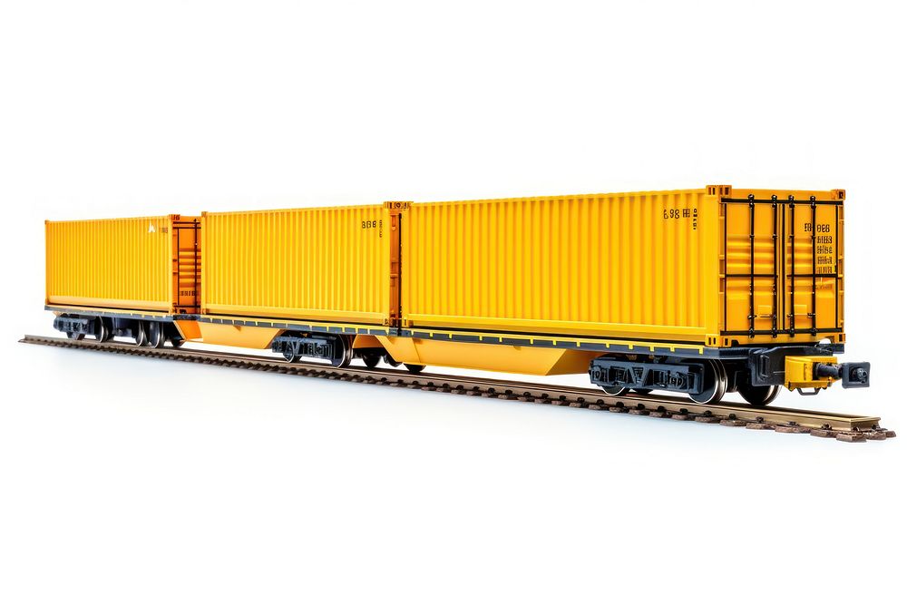 Container Rail Freight Transport container vehicle railway. AI generated Image by rawpixel.