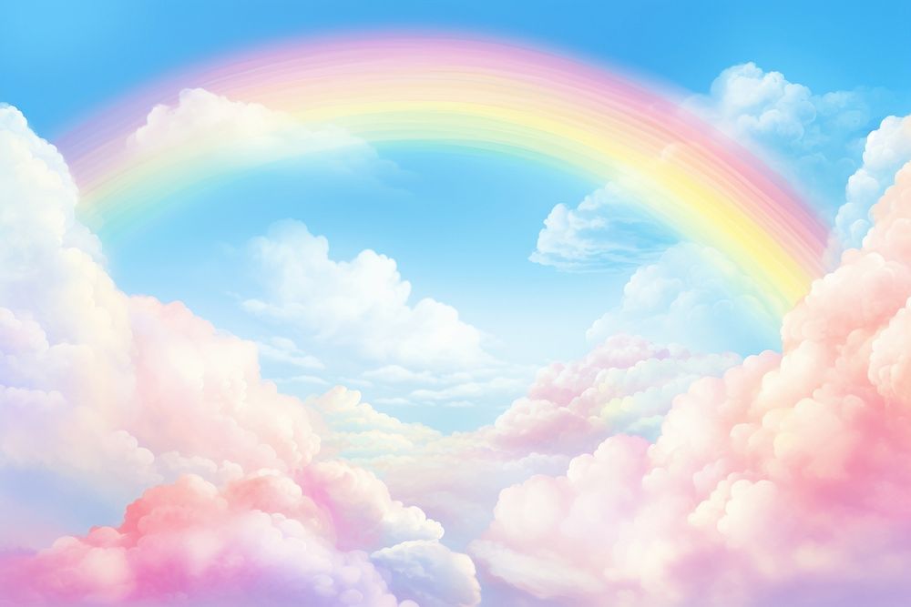 Rainbow sky backgrounds outdoors. AI generated Image by rawpixel.