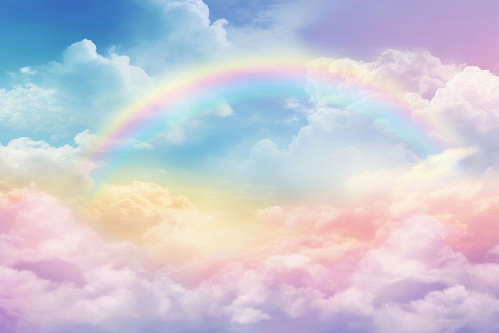 Rainbow sky backgrounds outdoors. AI generated Image by rawpixel.